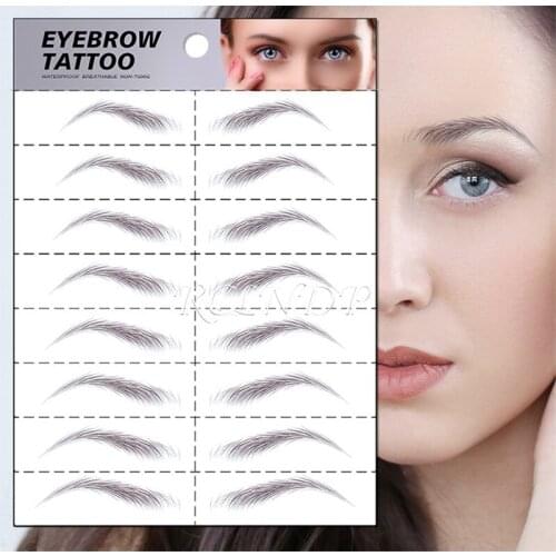 Korean Style 3D Hair-like Fake Eyebrow Sticker False Eyebrows Long Lasting Super Waterproof Makeup Eye Brow Stickers Cosmetics
