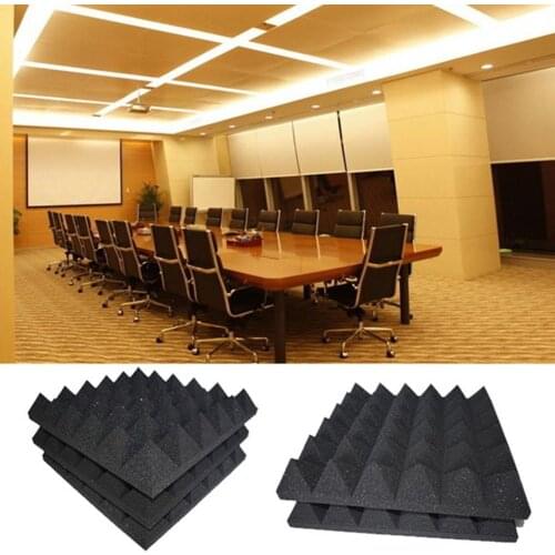 50% Dropshipping 6Pcs High Density KTV Meeting Room Studio Wall Pyramid Soundproof Cushion Pad