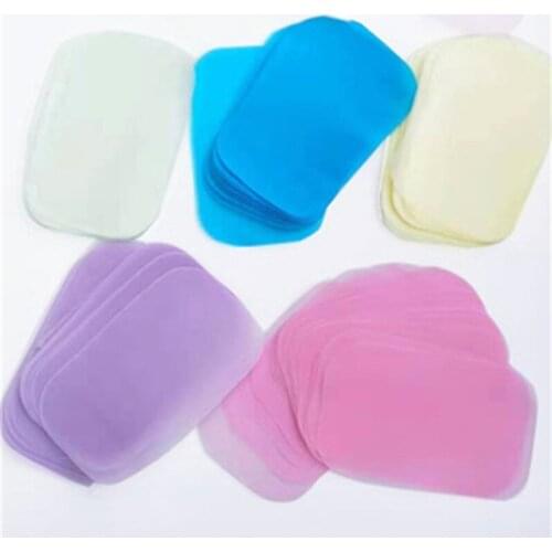 50 Pcs Outdoor Travel Soap Paper Washing Hand Bath Clean Scented Slice Sheets Disposable Boxe Soap Portable Mini Paper Soap