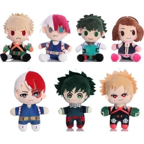 7pcs/lot My Hero Academia Todoroki Shoto Midoriya Izuku Bakugou Plush Doll oft Stuffed Plush Toys Children for Kids