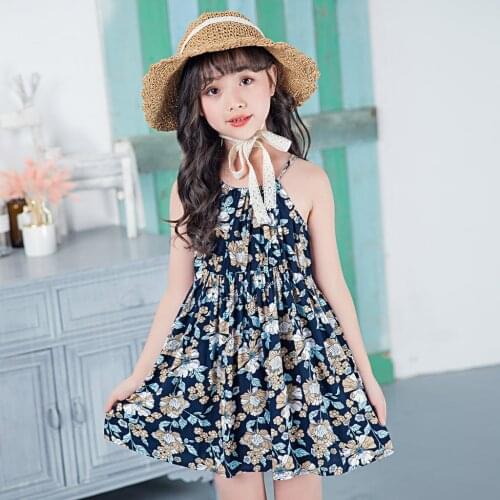 Baby girls dress summer Sleeveless Sunflower dresses For Girls Girl Clothes children halter Princess Dress kids vestido CM