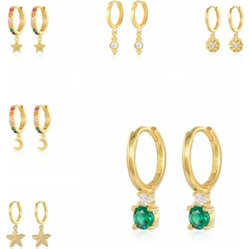 CANNER 925 Sterling Silver Huggie Earrings With Charm 2021 Trend Dangle Earrings For Women Mother Day Gift Pendientes Mujer