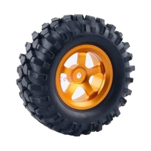 4PCS 1/10 1.9Inch Off Road Climbing Rock Car Tires Super Soft 96MM Rubber Tyre Metal Wheel Rim Hex 12MM For Tamiya CC01 D90 105G