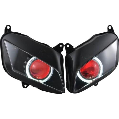 Motorcycle HID Bi-Xenon Projector Conversion L/H Beam Headlight Assembly LED Angel Demon Eyes Head Lamp For Honda CBR600RR 07-12