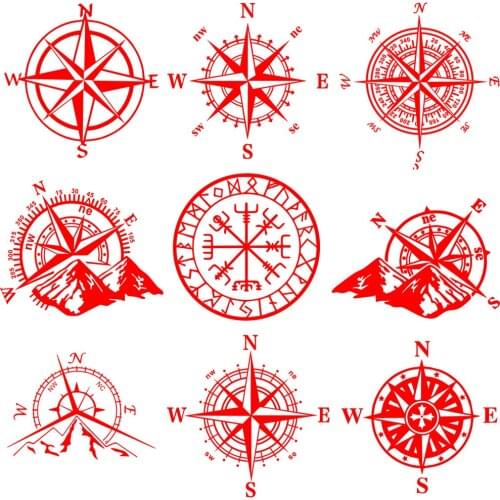 ChienHow NSWE Compass Car Stickers Decals Reflective Red Vinyl 3D JDM Funny Stickers on Auto Motorcycle Car Styling Accessories