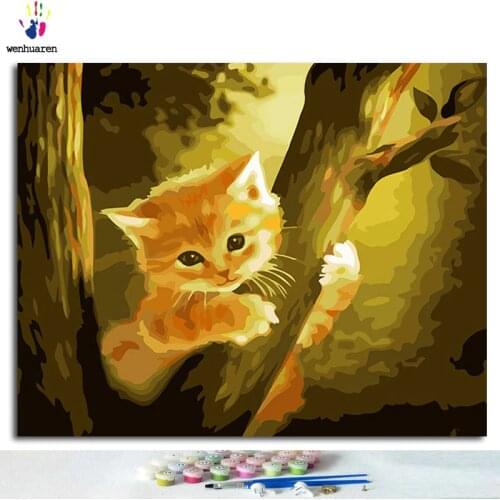 Digital photo frame frameless tree cat DIY painting animal digital painting calligraphy painting wall art picture