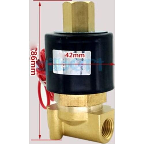 DC12/24V AC110/220V 1/4"BSPP Normally Open Brass Gas Oil Water Solenoid Valve