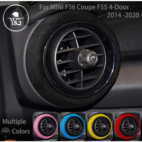 For Mini Cooper Hatch F56 3 doors F55 5 doors 2014-2020 Side Air Conditioner Outlet Fur ABS Cover Car Moulding 2pcs Accessories