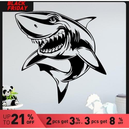 Fierce Sharke Wall Sticker Wallpaper for Kids Living Room Bedroom Room Decoration Accessories Vinyl DIY Removable Wall Decals