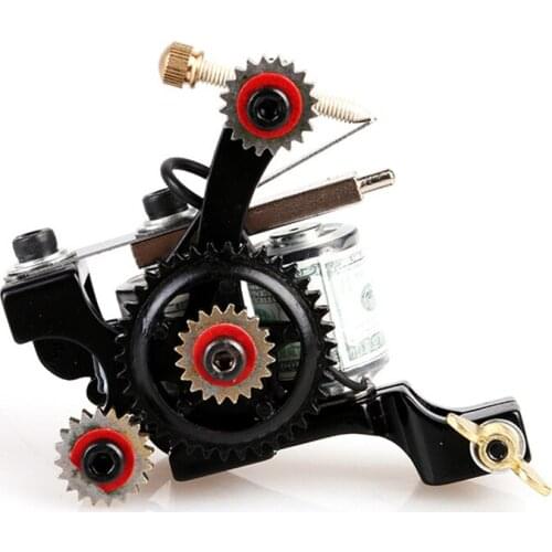 Hot Sale US Dollar Design 10 Wrap Coil Tattoo Machine Gun Handmade Cast Iron Tattoo Machine Free Shipping