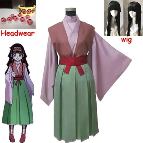 Hunter X Hunter Cosplay Costume HUNTER x HUNTER Alluka Zoldyck cosplay costume Clothes Wig HAIR WEAR Aruka Zorudikku Costume