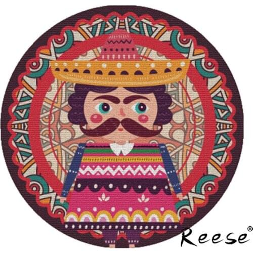 Reese Anti Slip Printed Cartoon Round Rug For Child Bedroom Bathroom Study Safe Environmentally Friendly And Easy To Clean Store