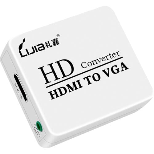 LIJIA MINI 1080P HDMI to VGA Converter With Audio HDMI2VGA Connector Video Box Adapter for Xbox360 PC DVD PS3 PS4