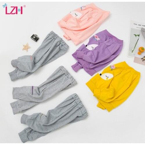 LZH 2021 Newborn Baby Girls Clothes For Childrens Sports Suit Cute Long Sleeve Kids Sets Autumn Suit 1-5 Years Costume