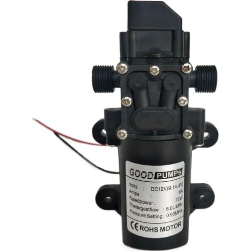 DC 12V 130PSI 6L/Min Water High Pressure Diaphragm Self Priming Pump 72W