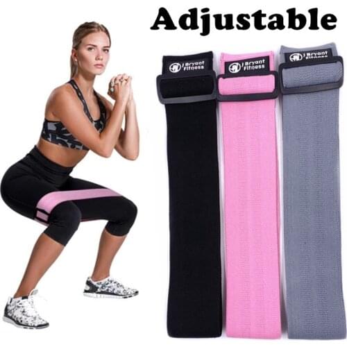 Pink Workout Booty Bands Set Adjustable Length Anti Slip Non-roll Elastic Hip Fitness Band for Women Yoga Stretching Training