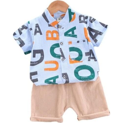 New Summer Kids Clothing Fashion Baby Boys Clothes Suit Children Girls Letter Shirt Shorts 2Pcs/Set Toddler Sport Casual Costume