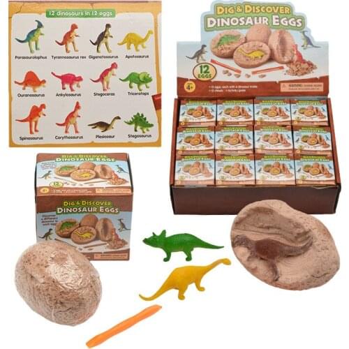 Dig it up Dinosaur Eggs12 Dino Egg Toys STEM Learning Kids Activity Gift Party Favors for Kids 12 Mystery Excavation Adventure