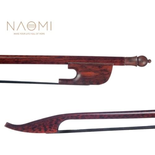 NAOMI Professional 4/4 Violin Bow Baroque Style Bow Snakewood Bow W/ Black Horsehair Snakewood Frog Well Balance