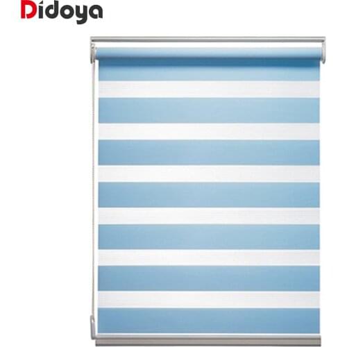 Customized Size Transparent Zebra Blinds Double Layer Light Shading Window Roller Blinds For Living Room Bedroom Study