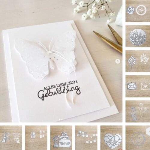 Flower Butterfly Heart Leaves Die Stamps And Dies New Arrival 2021 Scrapbook Diary Decoration Stencil Embossing Template DIY New