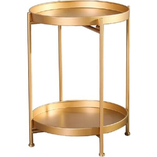 Side Table Nordic Foldable Sofa Tray Small Bed End Metal Round Modern Luxury Gold Coffee Side Table For Living Room Furniture