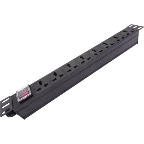 19inch 1U PDU Network Cabinet Rack Power Strip with Switch AU/US/EU/UK/Large South African Universal Socket 1.5/3Meters Line