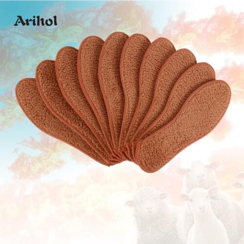 1 Pair Soft Wool Felt Warm Insoles For Men Women, Winter Insole Pad for Boots Sneakers Heated Snow Boot Inner Shoe Sole
