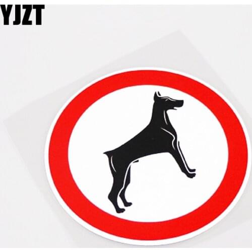 YJZT 10.7CM*10.7CM Personality Warning Mark Doberman Dog Decorate Car Sticker Decal PVC 13-0978