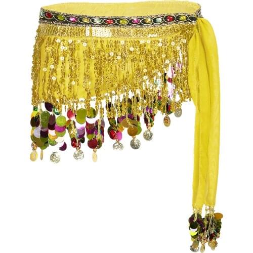 Sleeper Sequin Mini Skirtes Women Belly Shiny Sequins Tassels Carnival Rave Performance Belly Dance Costume Hip Scarf Wrap Skirt