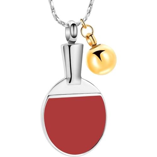Cremation Jewelry Urn Necklace Pendant for Ashes for Women Men Stainless Steel Table Tennis Ball Memorial Ashes Keepsake Jewelry