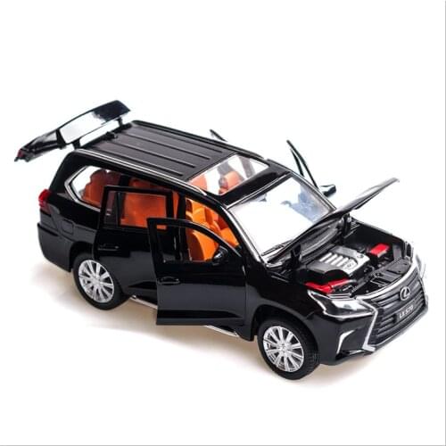 1: 32 Lexus LX570 Alloy Car Model Simulation SUV Model Boy Toy Childrens Birthday Christmas New Year Gift Black Car