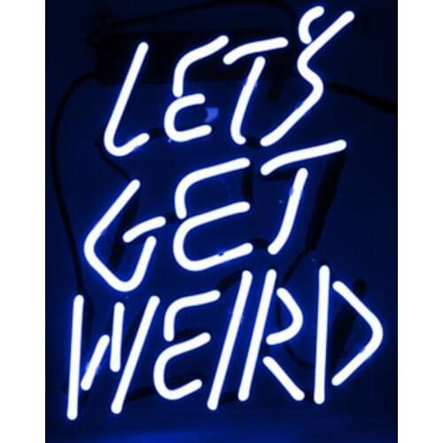 14“ Lets Get Weird Blue Acrylic Custom Neon Light Lamp Sign Beer Bar Handmade Home Wall Room Windows Tube Artwork P