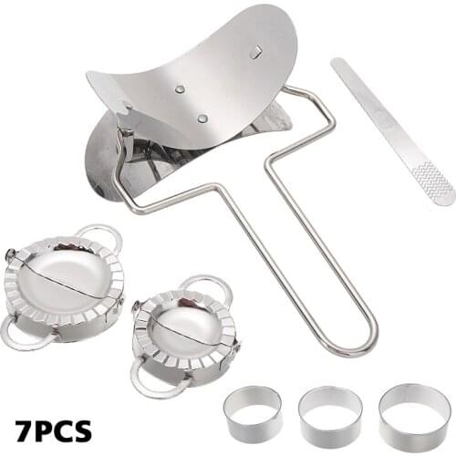 7pcs/set Dough Press Pie Ravioli Making Tool Stainless Steel Dumpling Maker Mold Ravioli Cutter Kitchen Gadgets Cocina Cozinha