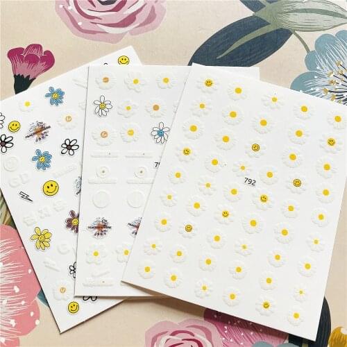 792-793-794 Daisy spring chrysanthemum marran flower 3D Back glue Nail decal Nail sticker Nail decoration Nail art Nail ornament