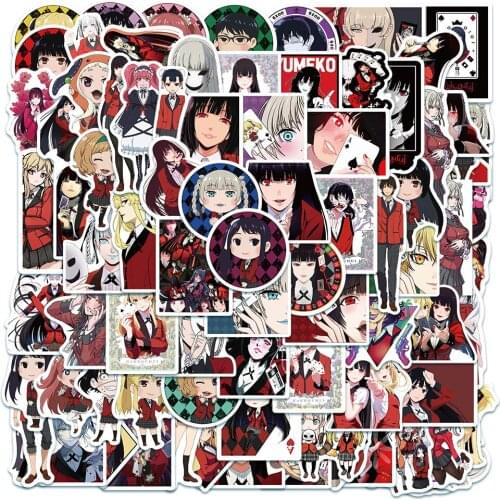 10/50/100PCS Kakegurui Anime Stickers Graffiti for Laptop Motorcycle Bike Car Guitar Skateboard Luggage Waterproof Decal Toys