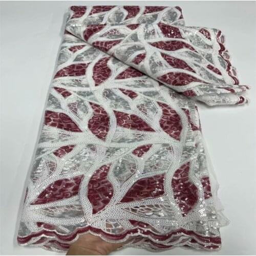 White Sequins Fabric African Color Embroidery Elegant French African Nigerian Latest Design New Style Best Selling Green/Yellow