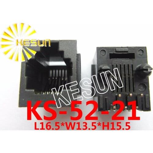 FREE SHIPPING 20PCS x RJ11 52-6P6C with Flange 180degree top-entry PCB Phone Modular Jack Female Telephone Socket LAN Connector