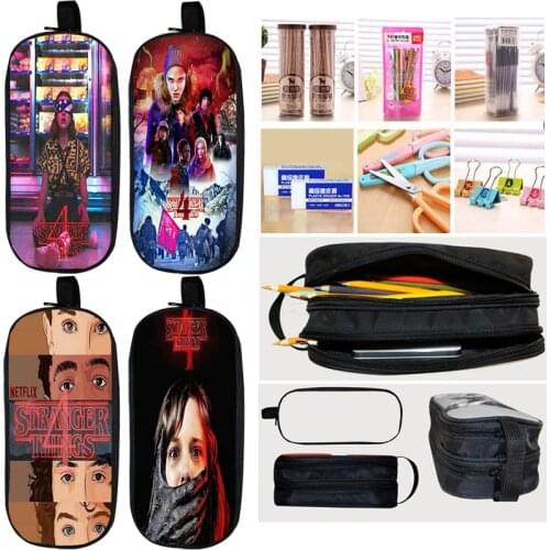 Stranger Things Pencil Case Storage Pencil Holder boys girls pen case Printed 3D Kids School Supplies Stationery Pen Bag