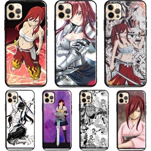 Erza Scarlet Fairy Tail Anime Phone Case For iPhone 11 Pro Max XS XR X 12 Mini SE 2020 6S 7 8 Plus 12 Pro Max Cover