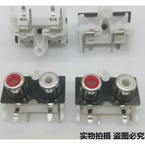Horizontal RCA Socket dual-channel audio Two lotus Audio socket