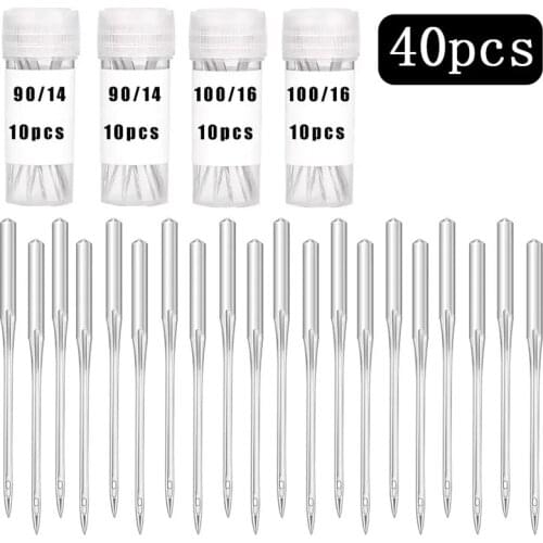 Imzay 40PCS Sewing Machine Needles For Sewing Machine, Size 90/14 and 100/16, Box With Labels Compatible, Universal Home Needle