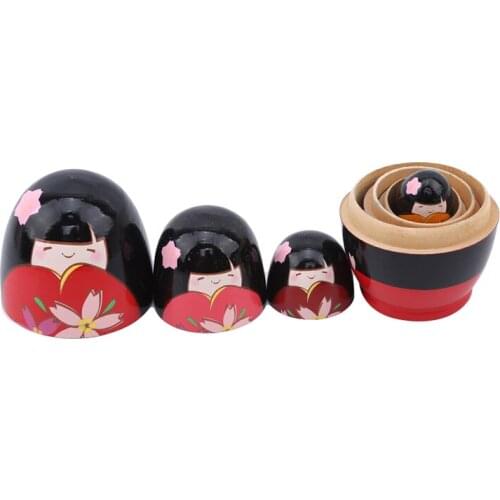 Nesting Dolls Color Painted Russian Matryoshka Doll Handmade Crafts Painted Nesting Toys Home Decoration Ornament Gifts