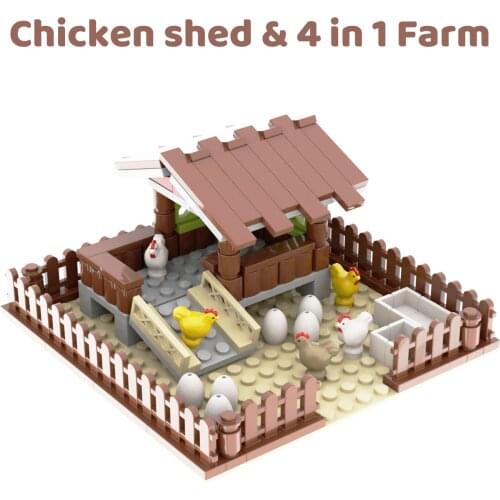 Farm Chicken House MOC Compatible Major Brand Toys Building Block Classic Collections Assembled Brick Handmade Design