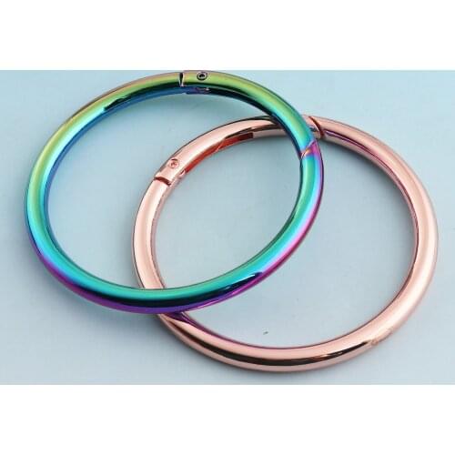 Round Snap Hook 62mm Large Spring Clasp Metal Snap hook Webbing Hook Rose gold Push Gate hook Bag hardware