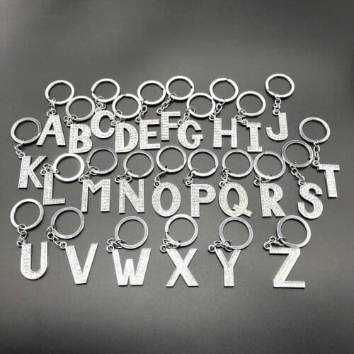 Hot A-Z 26 Letter DIY Keychain Best Friends Couple Boyfriend Girlfriend Gift Mens and Womens Fashion Keychain
