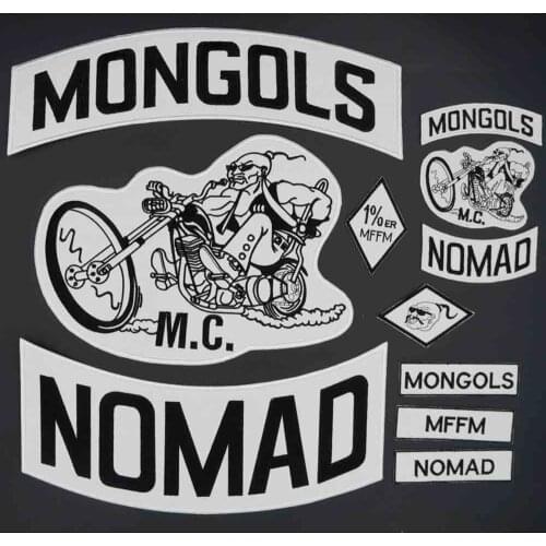 Mongols Nomad MC Large Embroidery Punk Biker Patch Sticker for Clothing Apparel Accessories Badge