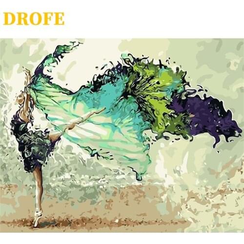 DROFE Frame Painting & Calligraphy Dancer DIY Painting By Numbers Modern Wall Art Picture Unique Gift For Home Decor 40x50cm