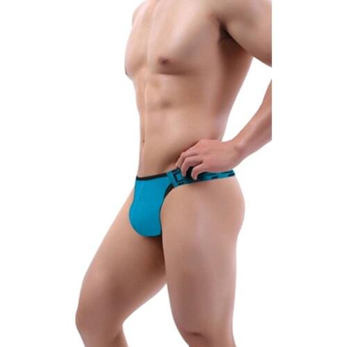 Gay Underwear Man Cotton Men Briefs Thong Sexy Underpants Mens Panties Bikini Sissy Low Waist Mens Underware Cueca BS3109