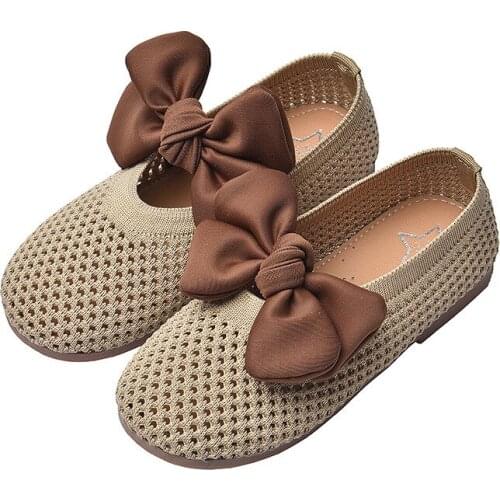 New Girl Bow Princess Shoes Girl Korean Version Bean Shoes Single Shoes Girl Dance Shoes Kids Fashion